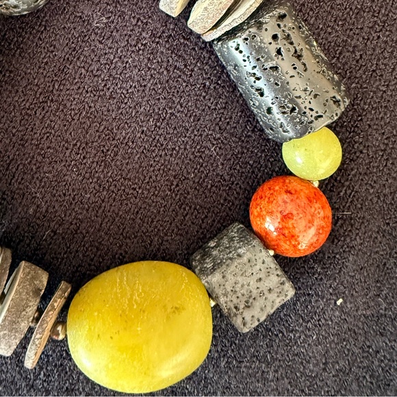 Handmade Elegant Chunky Bracelet  in yellows, brown and orange fall colors - Picture 3 of 3